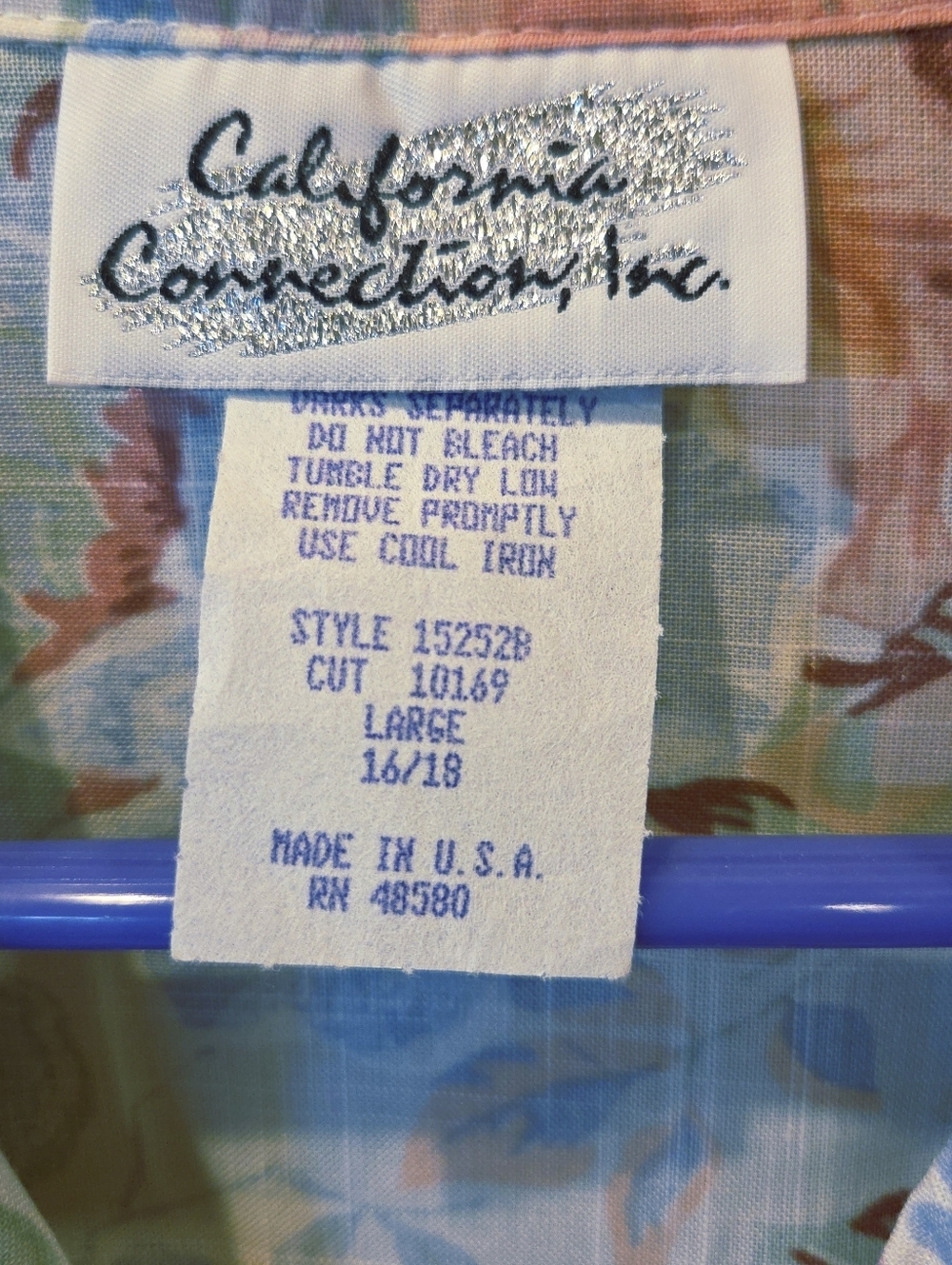 VINTAGE California Connection Floral Blouse NWT Double Breasted Pastel Large - Picture 4 of 12